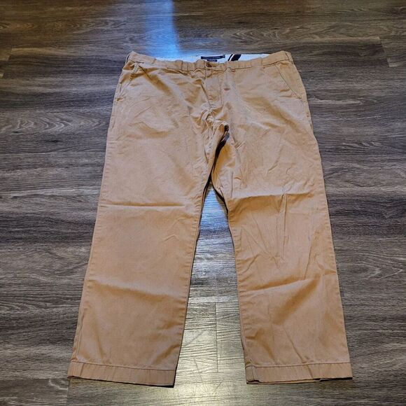 Tommy Hilfiger Custom Fit Khaki Chino Pant, Tan, Mens Size 42x30 - Picture 6 of 8